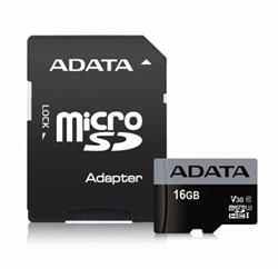 ADATA paměťová karta 16GB Premier Pro micro SDHC UHS-I U3 V30S (čtení/zápis: 95/30MB/s) + SD adaptér