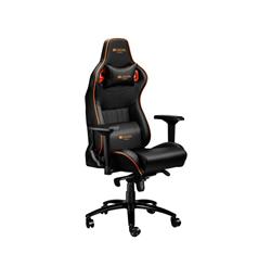 CANYON Herní židle CORAX, PU kůže, kovový rám, 90-165 °, 4D opěrka, Tilt Lock, plynový zdvih třídy 4, černo-oranžová