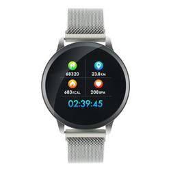 CANYON smart hodinky, 1,22" barevný display, IP68, režim multisport, ovládání fotoaparátu, iOS,android, 2 pásky,stříbrná