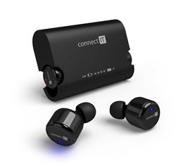CONNECT IT True Wireless HYPER-BASS Bluetooth sluchátka do uší s mikrofonem, černá