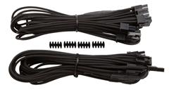 Corsair Premium Individually Sleeved PCIe Cables with Dual Connectors, Type 4 (Generation 3) - Black