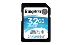 Kingston paměťová karta 32GB Canvas Go! SDHC UHS-I U3 (čtení/zápis: 90/45MB/s)