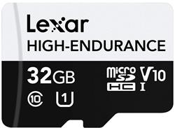 Lexar paměťová karta 32GB High-Endurance microSDHC/microSDHC™ UHS-I cards, (čtení/zápis:100/30MB/s) C10 A1 V10 U1