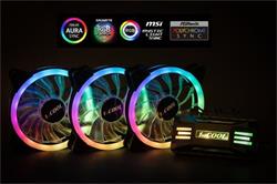 1stCOOL KIT AURA EVO 2 ARGB, 3x Dual Ring 120mm ventilátor + ARGB řadič + dálkový ovladač