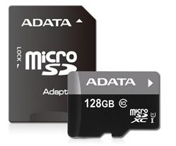 ADATA paměťová karta 128GB Premier micro SDXC UHS-I CL10 A1 (čtení/zápis: 85/25MB/s) + SD adaptér