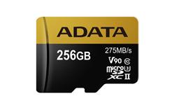 ADATA paměťová karta 256GB Premier One micro SDXC UHS-II U3 CL10 (čtení/zápis: 275/155MB/s) + SD adaptér