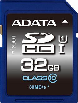 ADATA paměťová karta 32GB Premier SDHC UHS-I CL10 (čtení/zápis: 50/10MB/s)