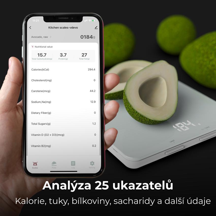 AENO Chytrá kuchyňská váha KS1 - 2g až 8kg s přesností na 1g, bluetooth, bílá