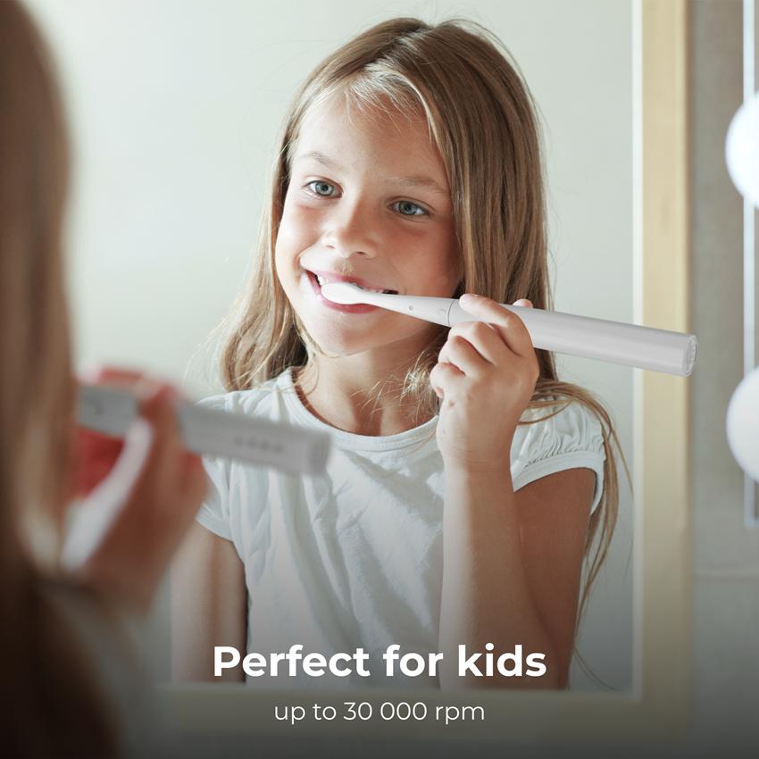 AENO Elektrický kartáček DB7 - 30000 RPM, 3 módy, Smart, 1 hlavice + 2 samolepky, Bílá