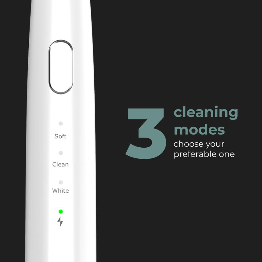 AENO Elektrický kartáček DB7 - 30000 RPM, 3 módy, Smart, 1 hlavice + 2 samolepky, Bílá