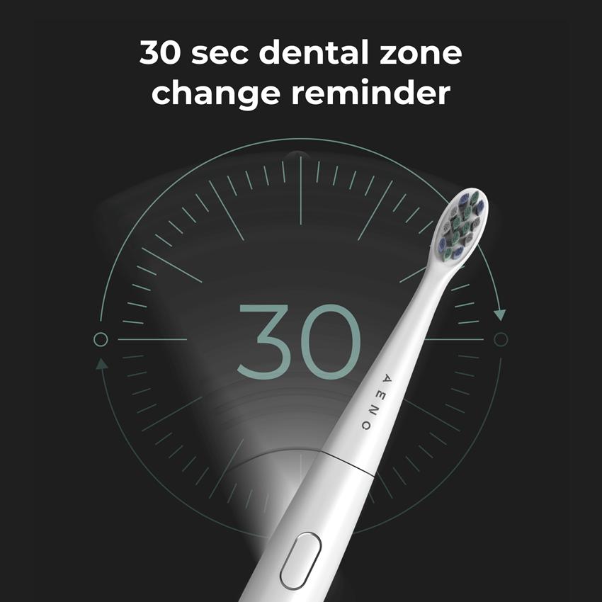 AENO Elektrický kartáček DB7 - 30000 RPM, 3 módy, Smart, 1 hlavice + 2 samolepky, Bílá