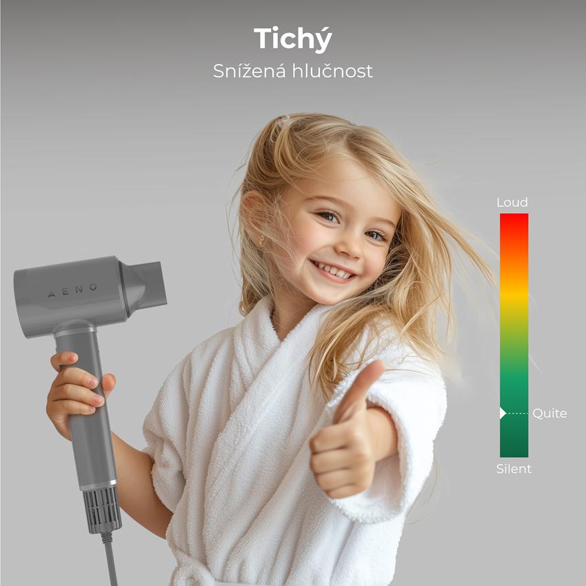 AENO Fén na vlasy HD5 - barva šedá