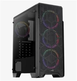 Aerocool MLG Ore Saturn FRGB, skříň, ATX, RGB LED ventilátory, černá, bez zdroje