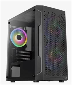 Aerocool Trinity Mini, skříň mATX, bez zdroje, 3x RGB LED fan, USB3.0, černá
