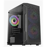 Aerocool Trinity Mini, skříň mATX, bez zdroje, 3x RGB LED fan, USB3.0, černá
