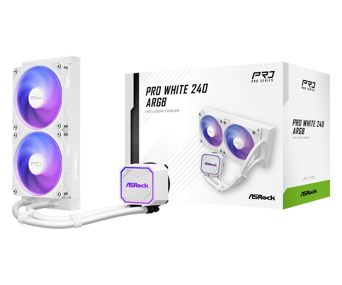 AIOCOOL Asrock Pro White 240 ARGB, White, 240mm