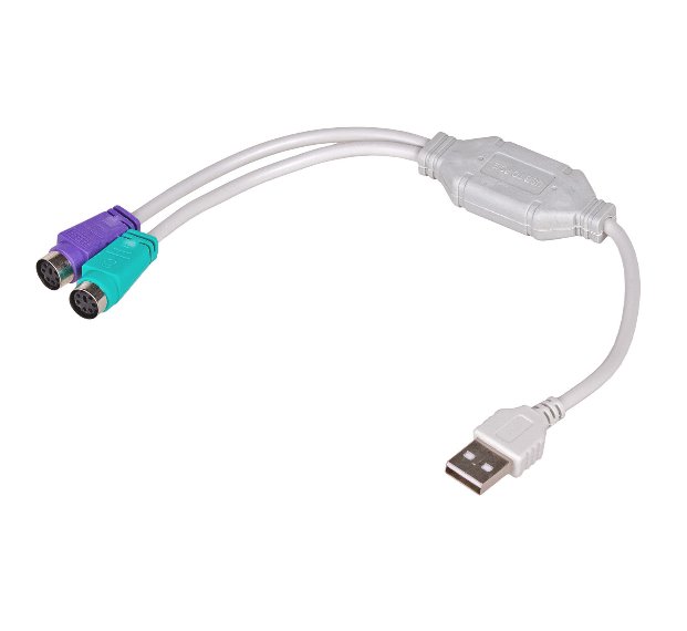 Akyga adaptér USB/2x PS/2/ABS/25cm/bílá