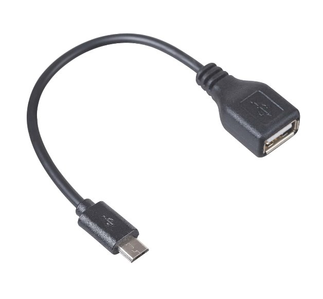 Akyga adaptér s kabelem USB-AF/microUSB/ABS/cerná