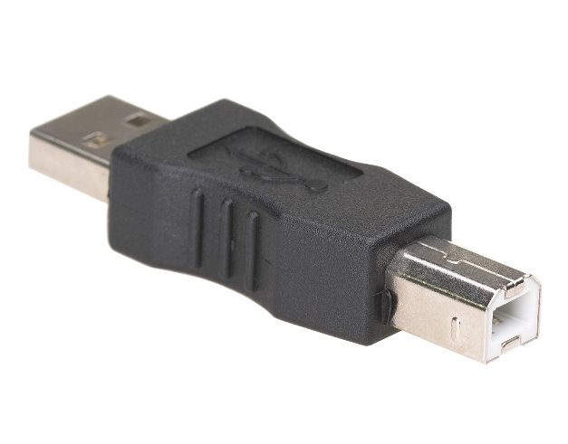 Akyga Adaptér USB-AM/USB-BM, ABS, černá