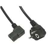 Akyga Kabel napájecí k PC 250V/10A, IEC C13 90°/CEE 7/7, CCA, černá, 1,5m