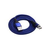 Akyga Kabel USB-A/USB-C 18W Magnetický konektor modrá 1m, svítící