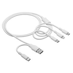 Akyga Kabel USB-A + USB-C / USB-C + USB Micro B + Lightning 1.2m AK-USB-52