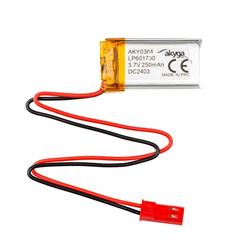 Akyga Li-Pol baterie LP601730 3.7V/250mAh PCM JST 2.54 2-Pin