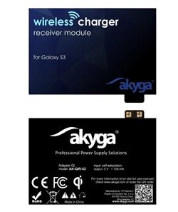 Akyga adaptér QI/Galaxy S3/2-pin/cerná