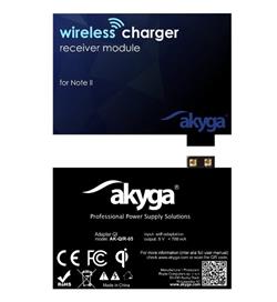 Akyga adaptér QI/Note2/2-pin/5 V/0.7 A/cerná