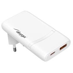Akyga USB Nabíječka AK-CH-31 USB-A + USB-C PD 5-20V / max. 3.25A 65W Quick Charge 4+ GaN