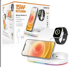 ALIGATOR Stanice Smart Station A s bezdrátovým nabíjením 3v1, 15W