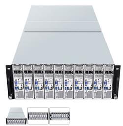 ASRock Rack 4U server 16Node AM5 4xDDR5 1xM,2 2x2,5"Fix NVMe 2x10GB Lan Platinum 4x2KW