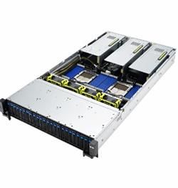 ASUS 2U server 2x SP5, 24x DDR5 ECC R, 24x 2,5NVMe/8xSATA/SAS, 2x 10Gb LAN, 2x 2600Wt, IPMI GPU