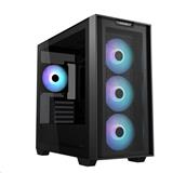 ASUS A21 CASE TG BLACK, 4x ARGB LED fan, mATX, černá