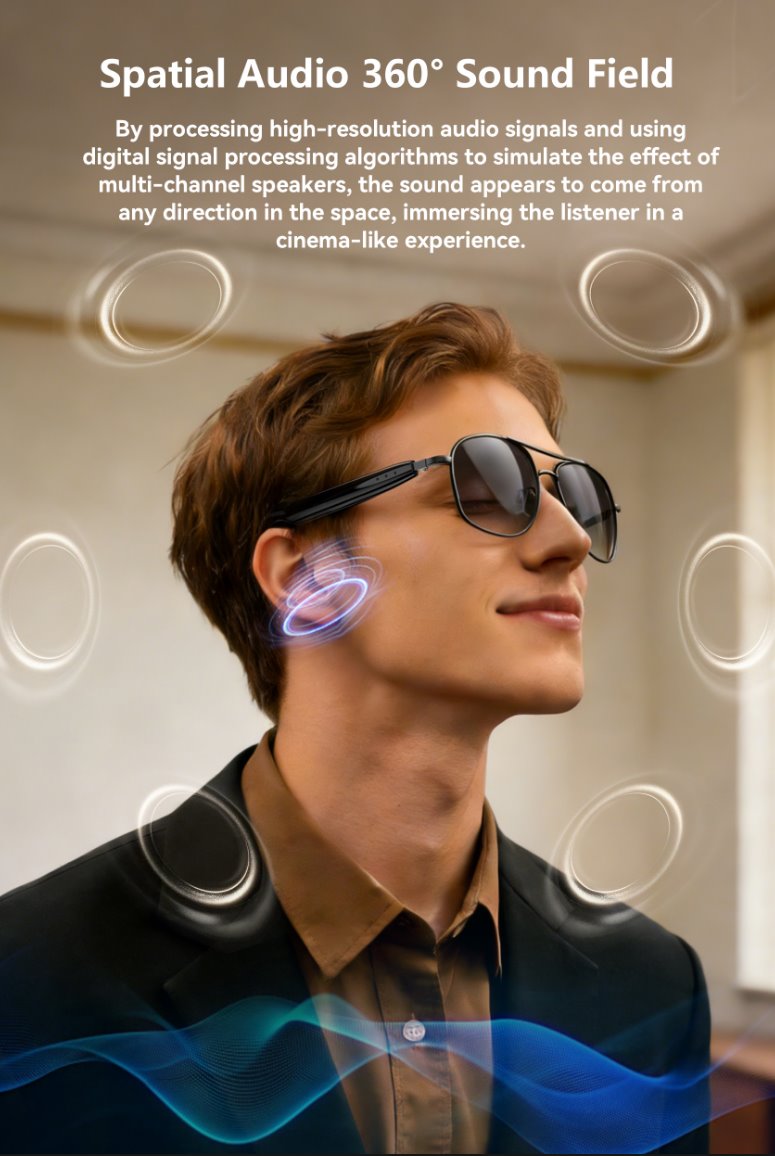 BLACKVIEW brýle D1 Pro,AB5756C 113Kb+1MB 105+105mAh BT 6.0,IP54,Voice assistant control Smart Eyewear 145x44x140mm,Black