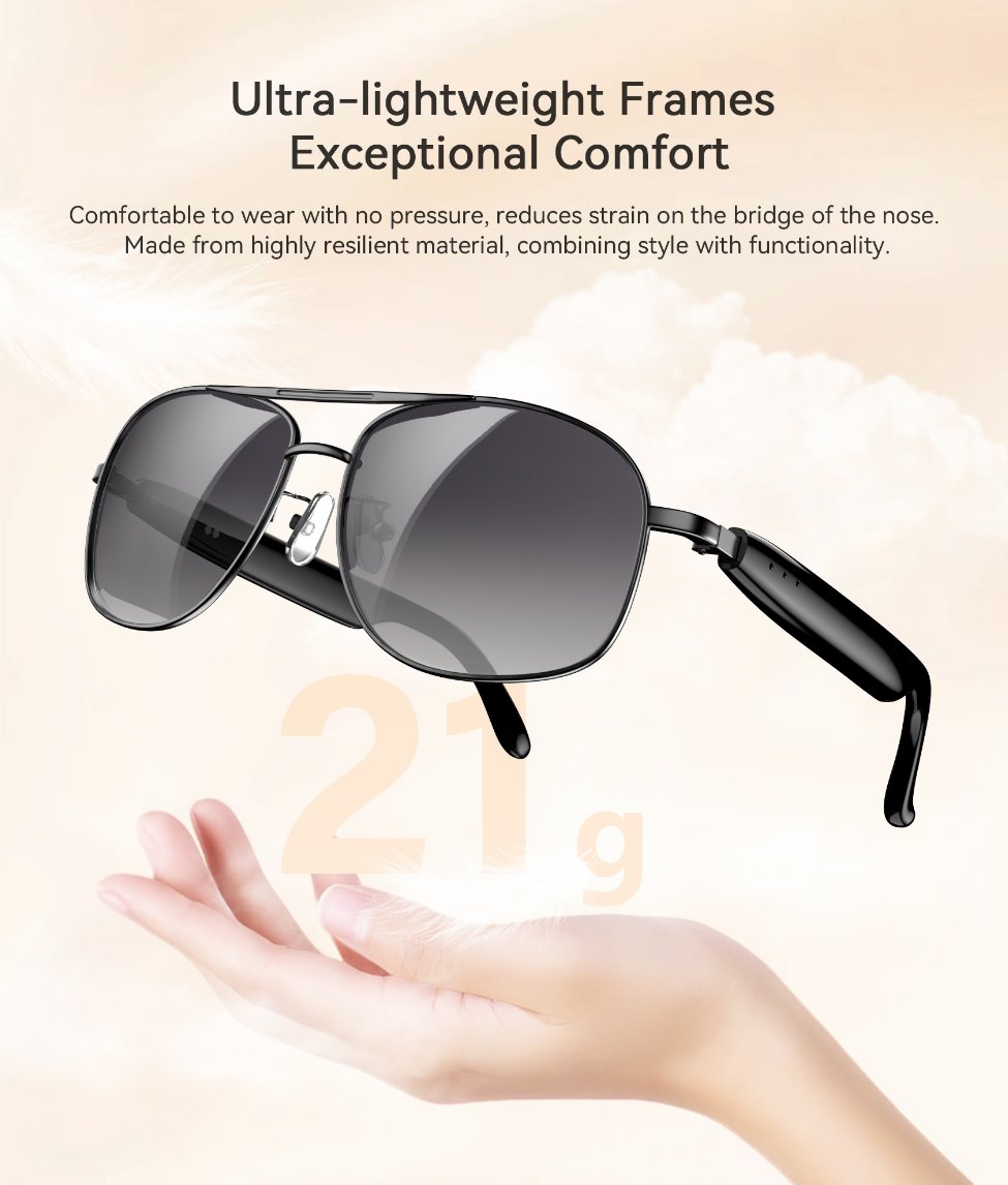 BLACKVIEW brýle D1 Pro,AB5756C 113Kb+1MB 105+105mAh BT 6.0,IP54,Voice assistant control Smart Eyewear 145x44x140mm,Black