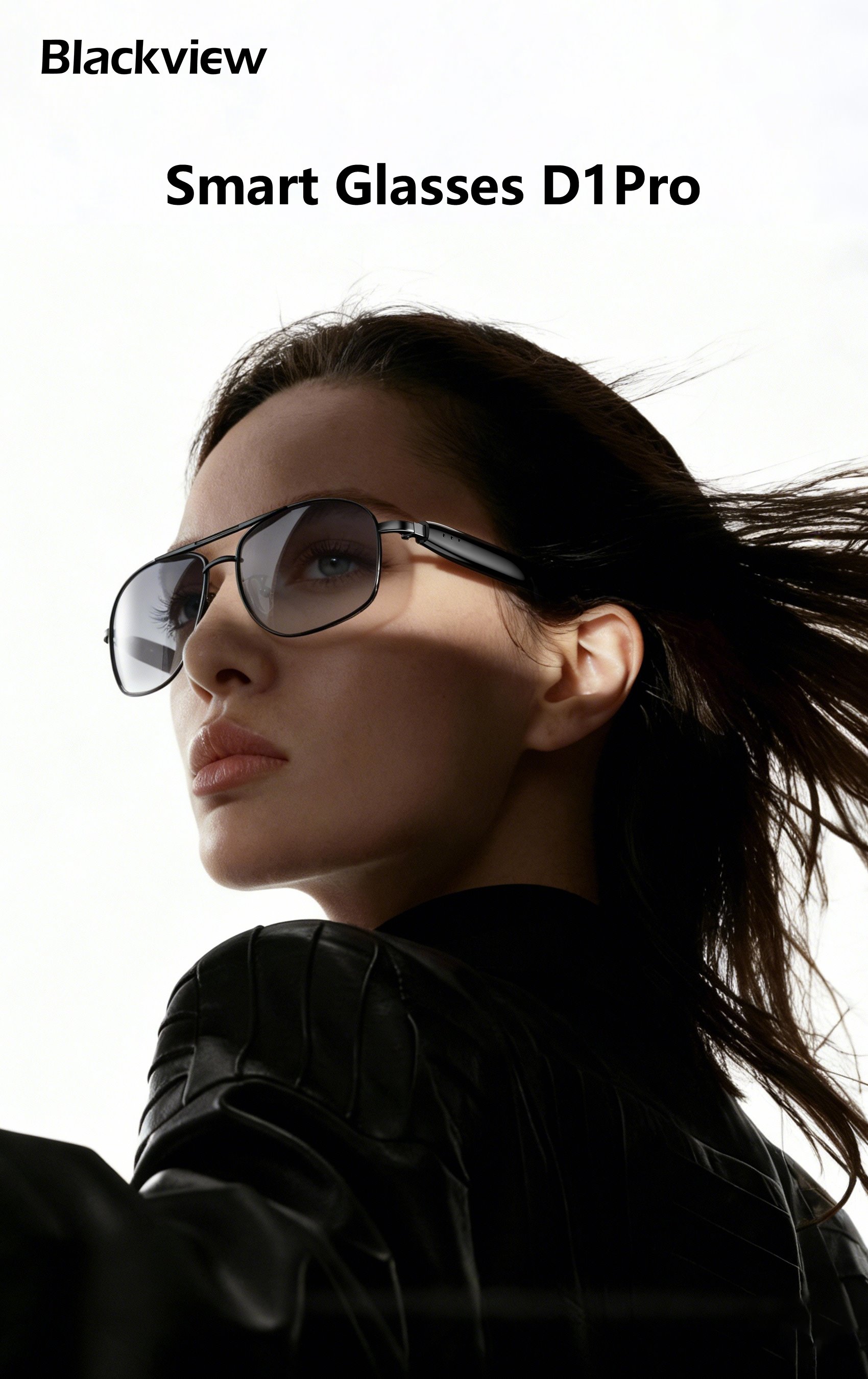 BLACKVIEW brýle D1 Pro,AB5756C 113Kb+1MB 105+105mAh BT 6.0,IP54,Voice assistant control Smart Eyewear 145x44x140mm,Golde