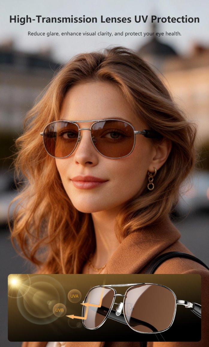 BLACKVIEW brýle D1 Pro,AB5756C 113Kb+1MB 105+105mAh BT 6.0,IP54,Voice assistant control Smart Eyewear 145x44x140mm,Silve