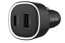 CANYON car charger OnDrive 85 PD 83W USB-A+USB-C Black