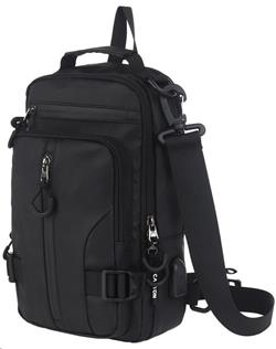 CANYON CB-1 batoh, 29 x 16 x 9cm, 3.5L, USB-A port, 3+3 kapsy, 2 interní přepážky, dešti odolný, černý