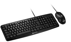 CANYON drátový SET-1 CS klávesnice + optická myš 1000 DPI, USB, CS, voděodolná, černá