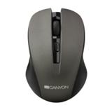 CANYON myš optická bezdrátová CMSW1, nastavitelné rozlišení 800/1000/1200 dpi, 4 tl, USB nano reciever, šedá