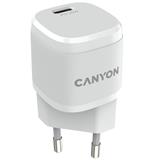 CANYON nabíječka do sítě H-20-05, 1x USB-C PD 20W, bílá