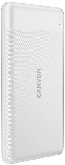 CANYON powerbanka PB-1009W,10 000mAh Li-pol, In USB-C+Lightning-Apple,Out USB-C PD 20W+1xUSB-A QC 3.0,bílá