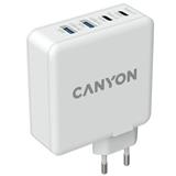 CANYON síťová rychlonabíječka H-100 (100W), vstup 100-240V, výstup USB-C1/C2 5-20V, USB-A 1/A2 4.5-20V