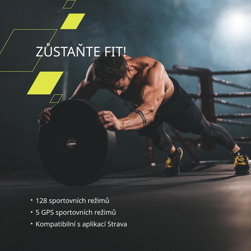 CANYON smart hodinky Maverick SW-83 Black, 1,32" IPS displej, GPS, 128 multi-sport, IP68, Android/iOS