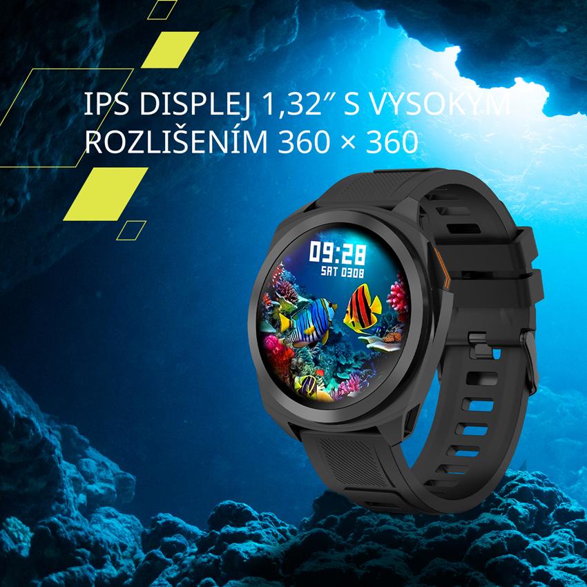 CANYON smart hodinky Maverick SW-83 Silver, 1,32" IPS displej, GPS, 128 multi-sport, IP68, Android/iOS