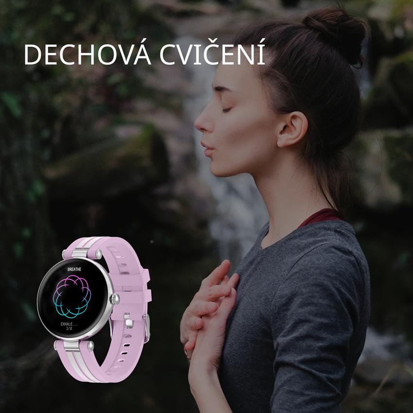 CANYON smart hodinky Semifreddo SW-61 PINK, 1,19" AMOLED displej, 25 multi-sport, IP68, Android/iOS