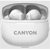 CANYON TWS-8 BT sluchátka s mikrofonem, BT V5.3 JL 6976D4, pouzdro 470mAh+40mAh až 32h, bílá