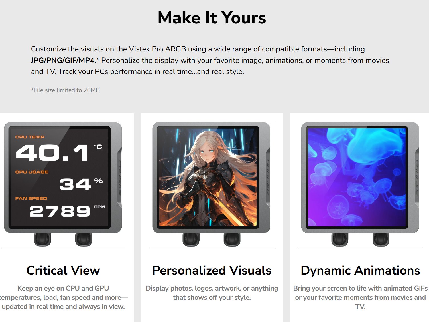 COUGAR chlazení POSEIDON VISTEK Pro ARGB 240 AIO vodní black